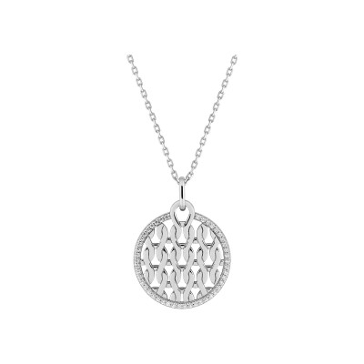 Collier en argent rhodié et oxyde de zirconium