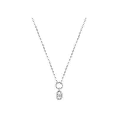 Collier en argent rhodié et oxyde de zirconium