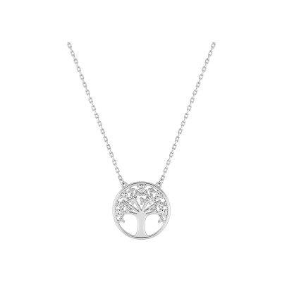 Collier en argent rhodié et oxyde de zirconium
