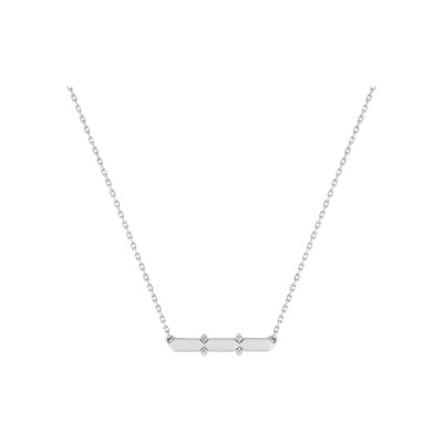 Collier en argent rhodié et oxyde de zirconium