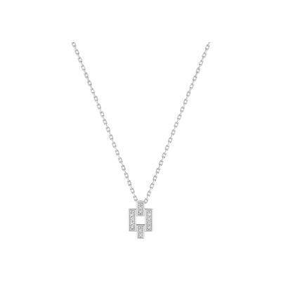 Collier en argent rhodié et oxyde de zirconium