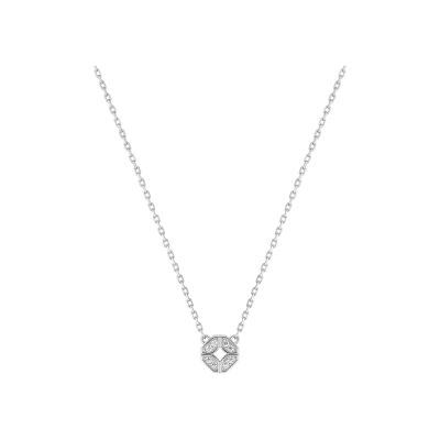 Collier en argent rhodié et oxyde de zirconium
