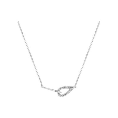 Collier en argent rhodié et oxyde de zirconium