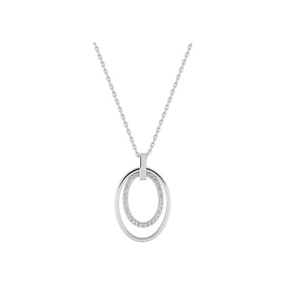 Collier en argent rhodié et oxyde de zirconium
