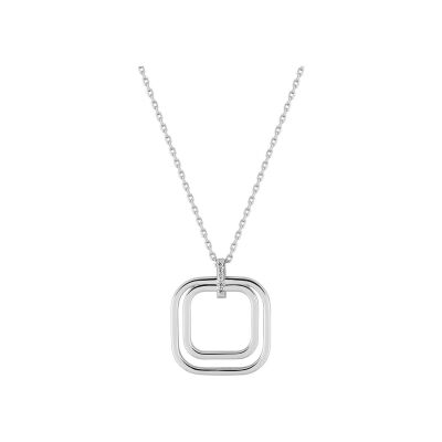 Collier en argent rhodié et oxyde de zirconium