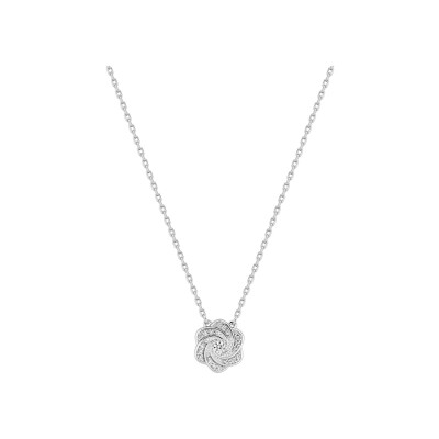 Collier en argent rhodié et oxyde de zirconium