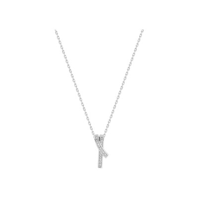 Collier en argent rhodié et oxyde de zirconium