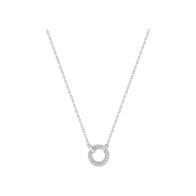 Collier en argent rhodié et oxyde de zirconium