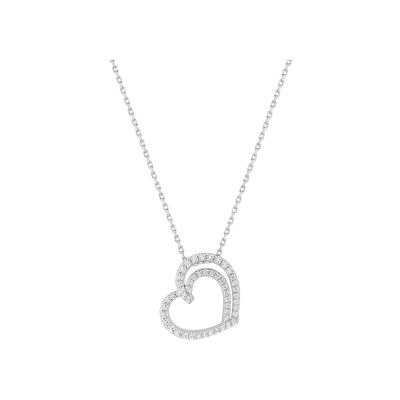 Collier en argent rhodié et oxyde de zirconium