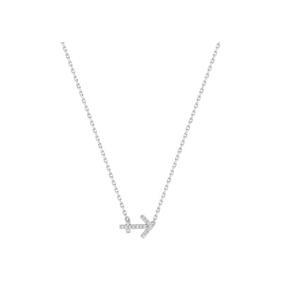 Collier zodiaque Sagittaire en argent rhodié et oxyde de zirconium