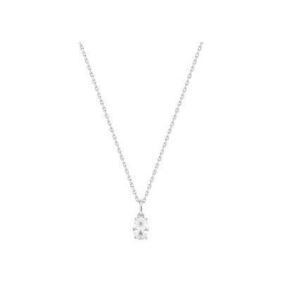 Collier en argent rhodié et oxyde de zirconium