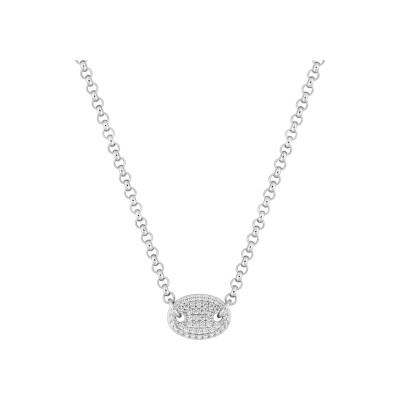 Collier en argent rhodié et oxyde de zirconium