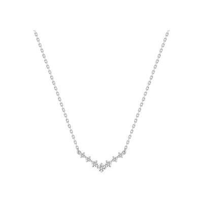 Collier en argent rhodié et oxyde de zirconium