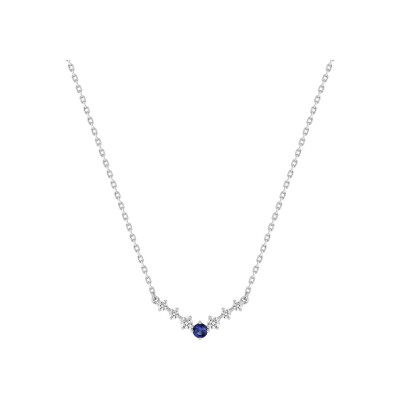 Collier en argent rhodié et oxyde de zirconium