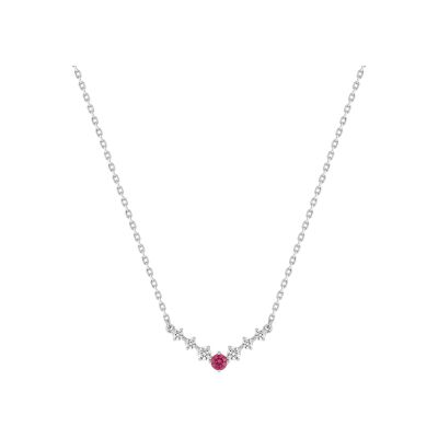 Collier en argent rhodié et oxyde de zirconium