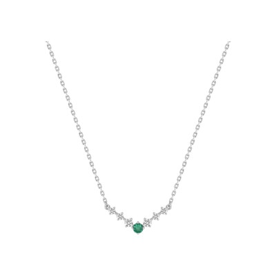 Collier en argent rhodié et oxyde de zirconium