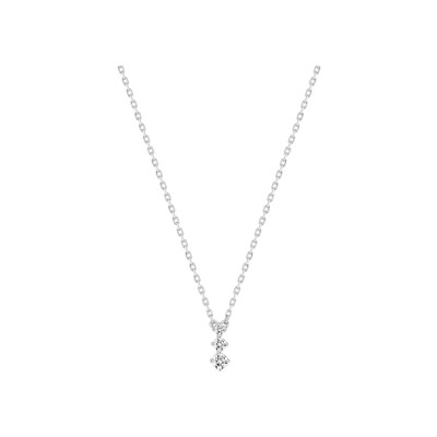 Collier en argent rhodié et oxyde de zirconium