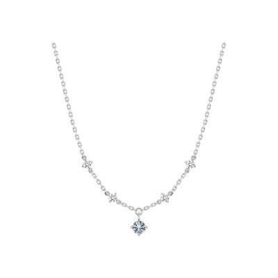 Collier en argent rhodié et oxyde de zirconium