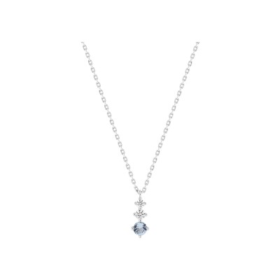 Collier en argent rhodié et oxyde de zirconium