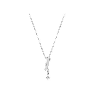 Collier en argent rhodié et oxyde de zirconium
