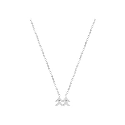 Collier zodiaque Verseau en argent rhodié