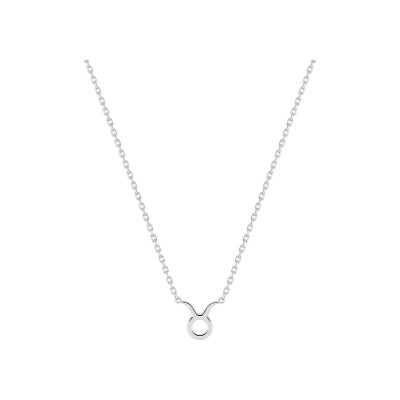 Collier zodiaque Taureau en argent rhodié