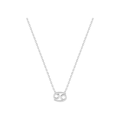 Collier zodiaque Cancer en argent rhodié