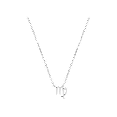 Collier zodiaque Vierge en argent rhodié