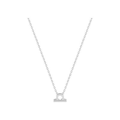 Collier zodiaque Balance en argent rhodié