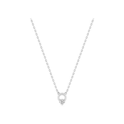 Collier en argent rhodié et oxyde de zirconium