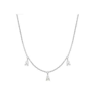 Collier en argent rhodié et oxyde de zirconium