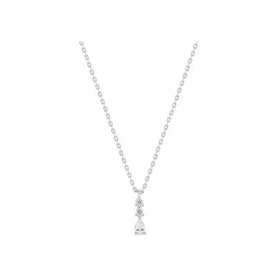 Collier en argent rhodié et oxyde de zirconium