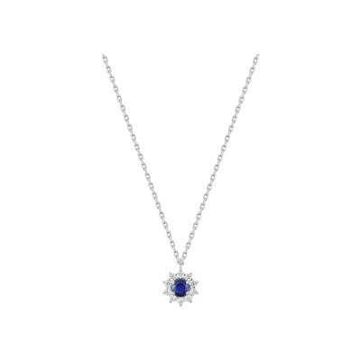 Collier en argent rhodié et oxyde de zirconium