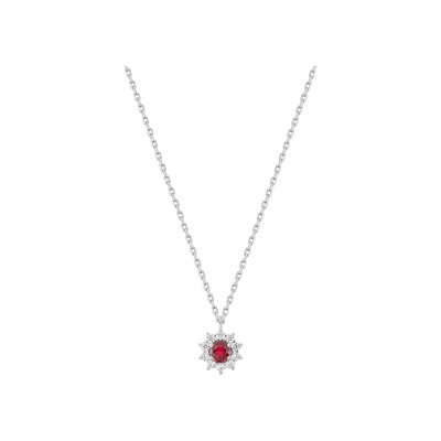 Collier en argent rhodié et oxyde de zirconium