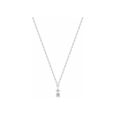 Collier en argent rhodié et oxyde de zirconium