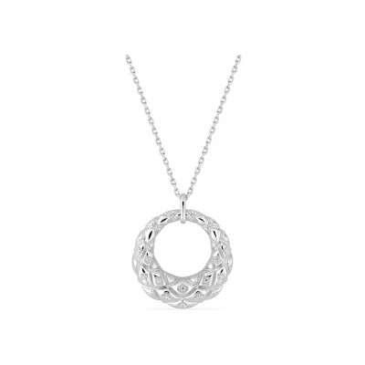 Collier en argent rhodié et oxyde de zirconium
