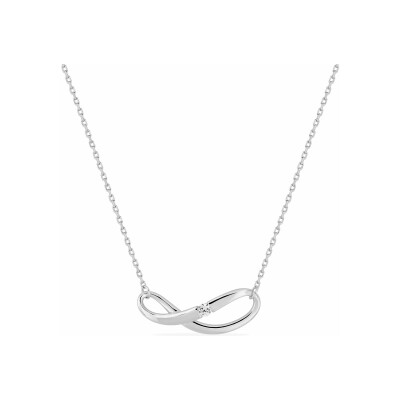 Collier en argent rhodié et oxyde de zirconium