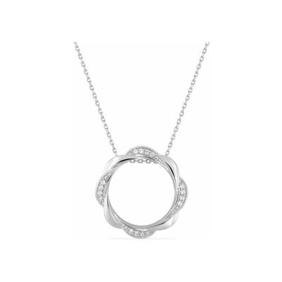 Collier en argent rhodié et oxyde de zirconium