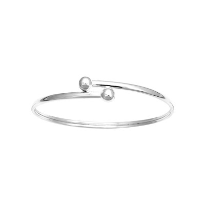 Bracelet Jonc en argent rhodié