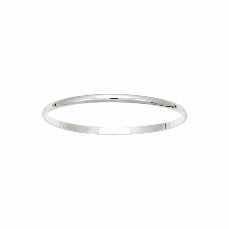 Bracelet jonc en argent rhodié