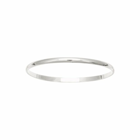 Bracelet jonc en argent rhodié