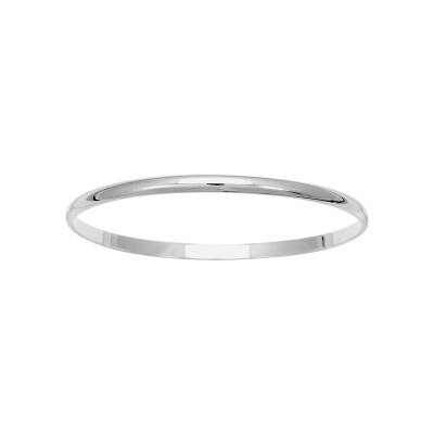 Bracelet Jonc en argent rhodié