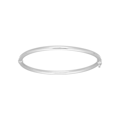 Bracelet Jonc en argent rhodié