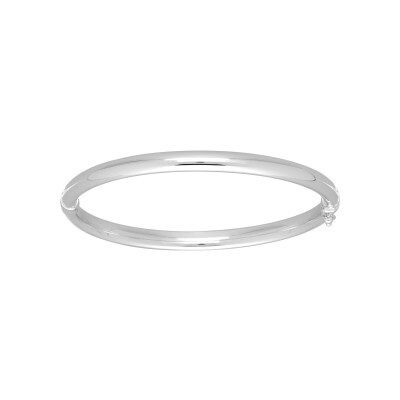 Bracelet Jonc en argent rhodié