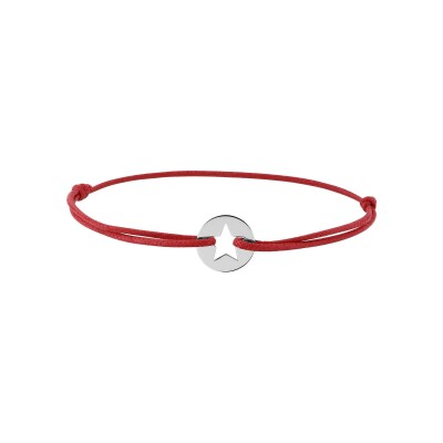 Bracelet corde à motif en argent rhodié