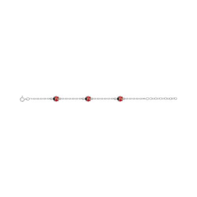 Bracelet en argent rhodié, taille 17cm