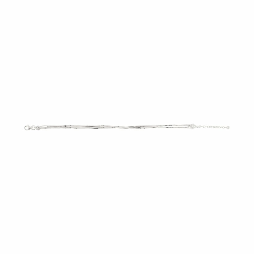 Bracelet en argent rhodié, 18cm