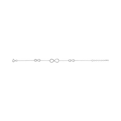Bracelet en argent rhodié, taille 18cm