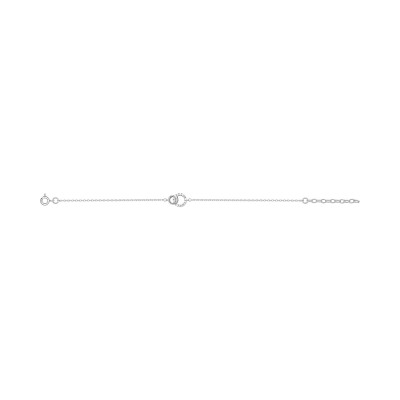 Bracelet en argent rhodié et oxyde de zirconium, taille 18cm
