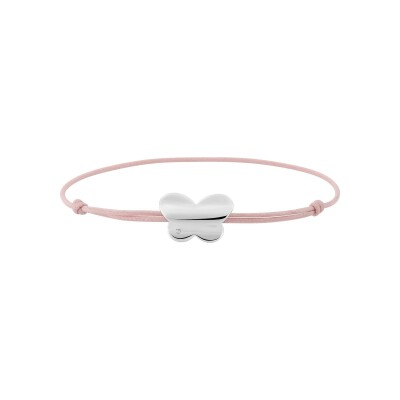 Bracelet corde en argent rhodié et oxyde de zirconium
